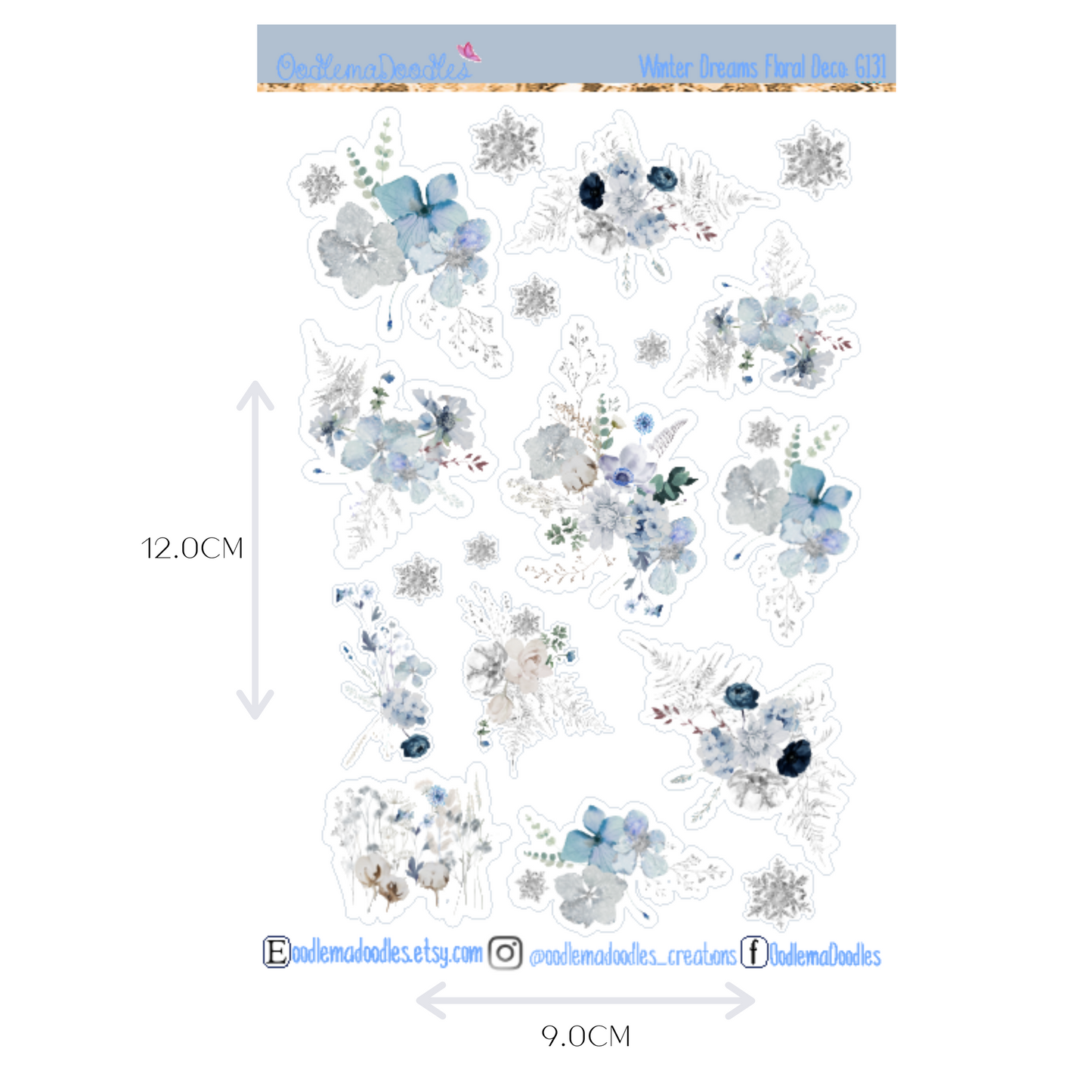 Winter Dreams Floral Decorative Stickers