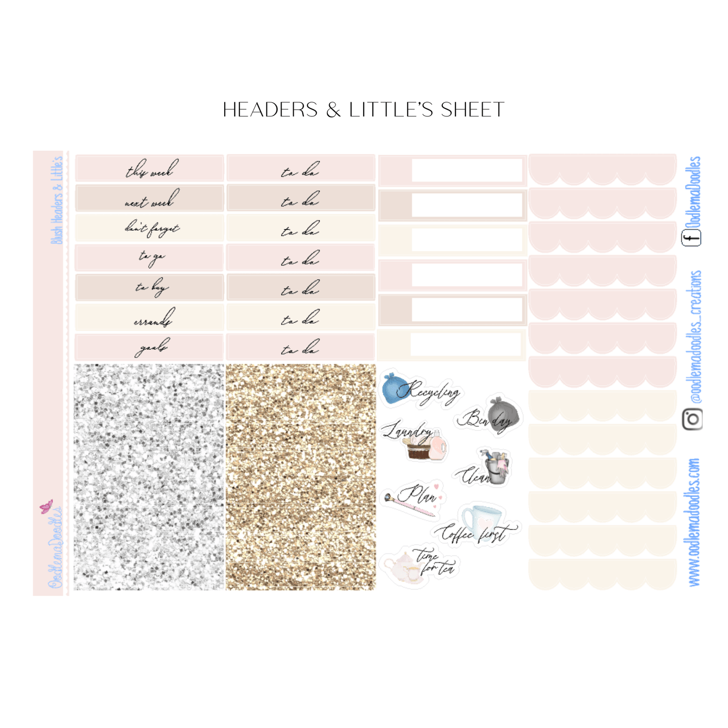 Blush Vertical Weekly - oodlemadoodles