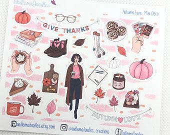 Autumn Love Mini Decorative Stickers - oodlemadoodles