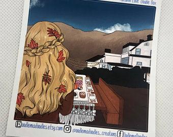 Autumn Love Decorative Double Box Sticker - oodlemadoodles