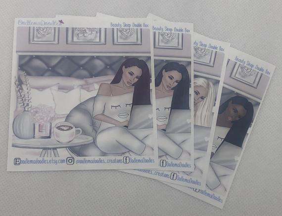 Beauty Sleep Decorative Double Box Sticker - oodlemadoodles