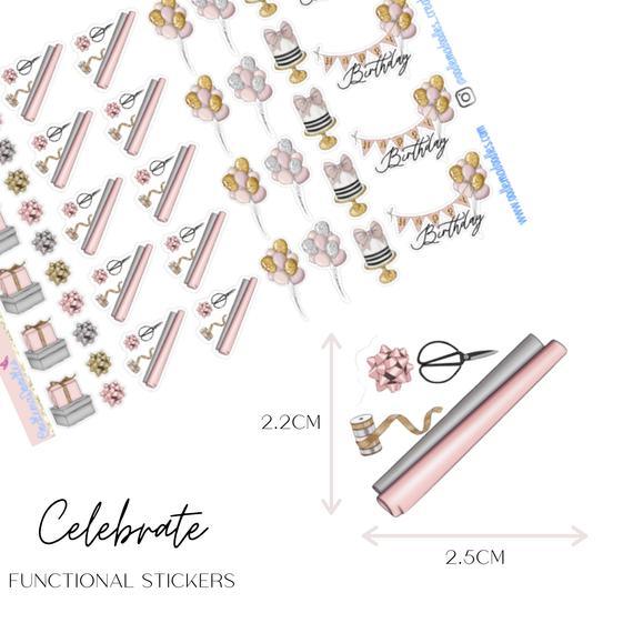Celebration Functional Stickers - oodlemadoodles