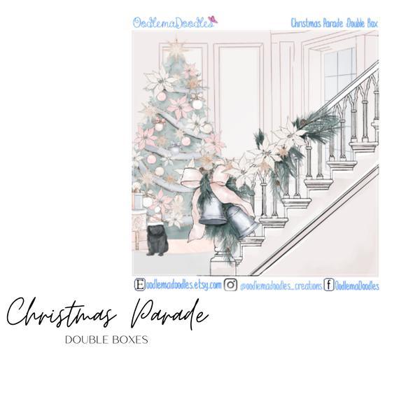 Christmas Parade Decorative Double Box Sticker - oodlemadoodles