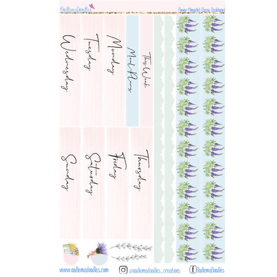 Flower Market Essential Planner Sticker Kit