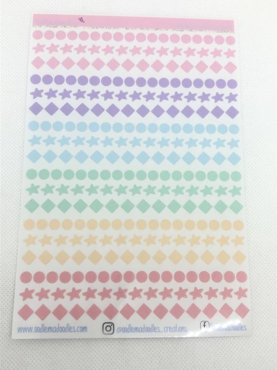 Tranparent Mini dots, stars and diamonds