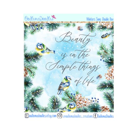 Winters Song Decorative Double Box Sticker