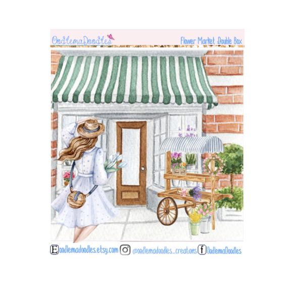 Flower Market Decorative Double Box Sticker