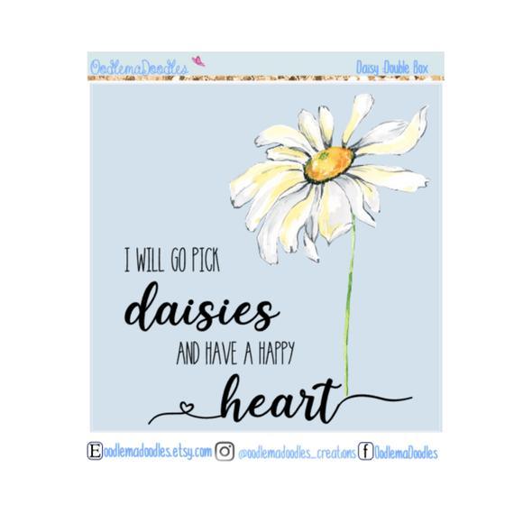 Daisy Decorative Double Box Sticker - oodlemadoodles