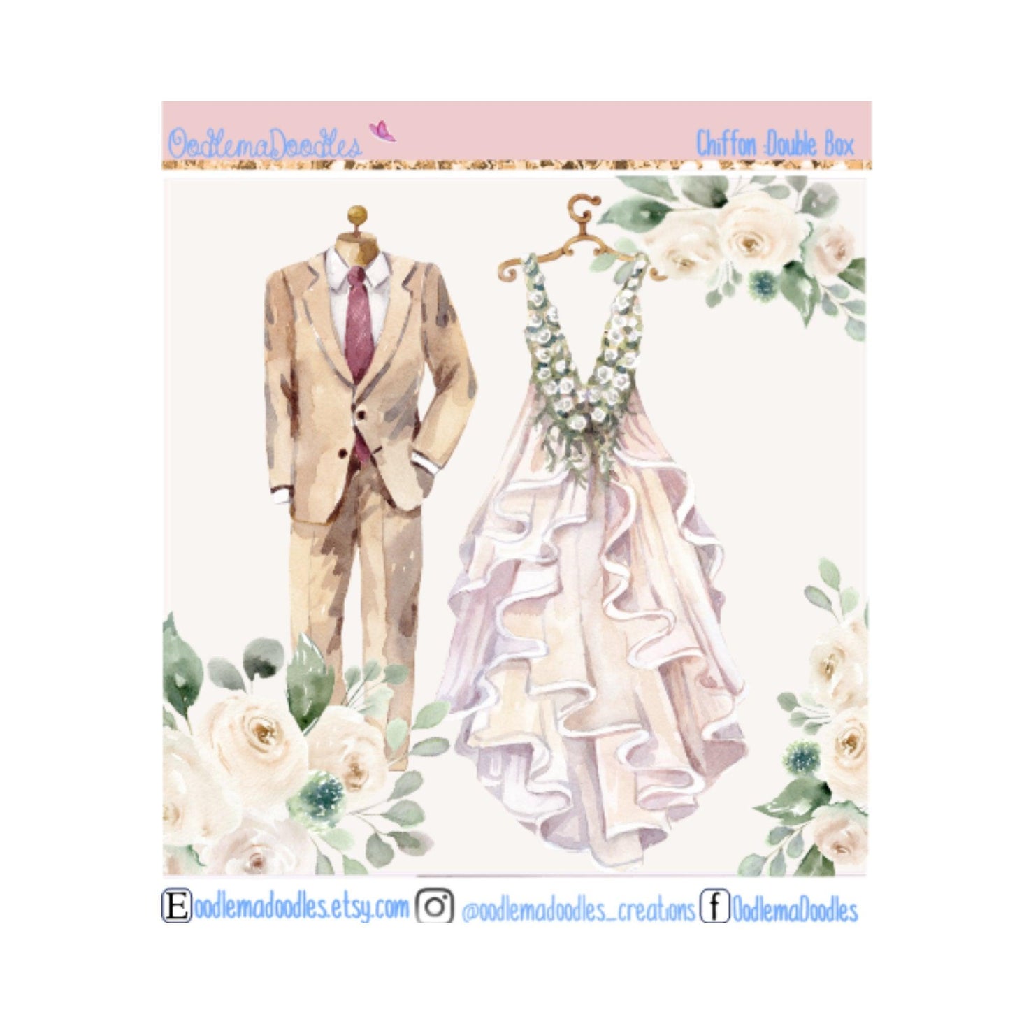 Chiffon Decorative Double Box Sticker - oodlemadoodles