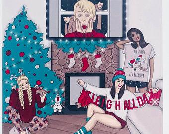 Christmas Nights In Decorative Double Box Sticker - oodlemadoodles