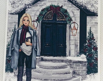 Holly Decorative Double Box Sticker