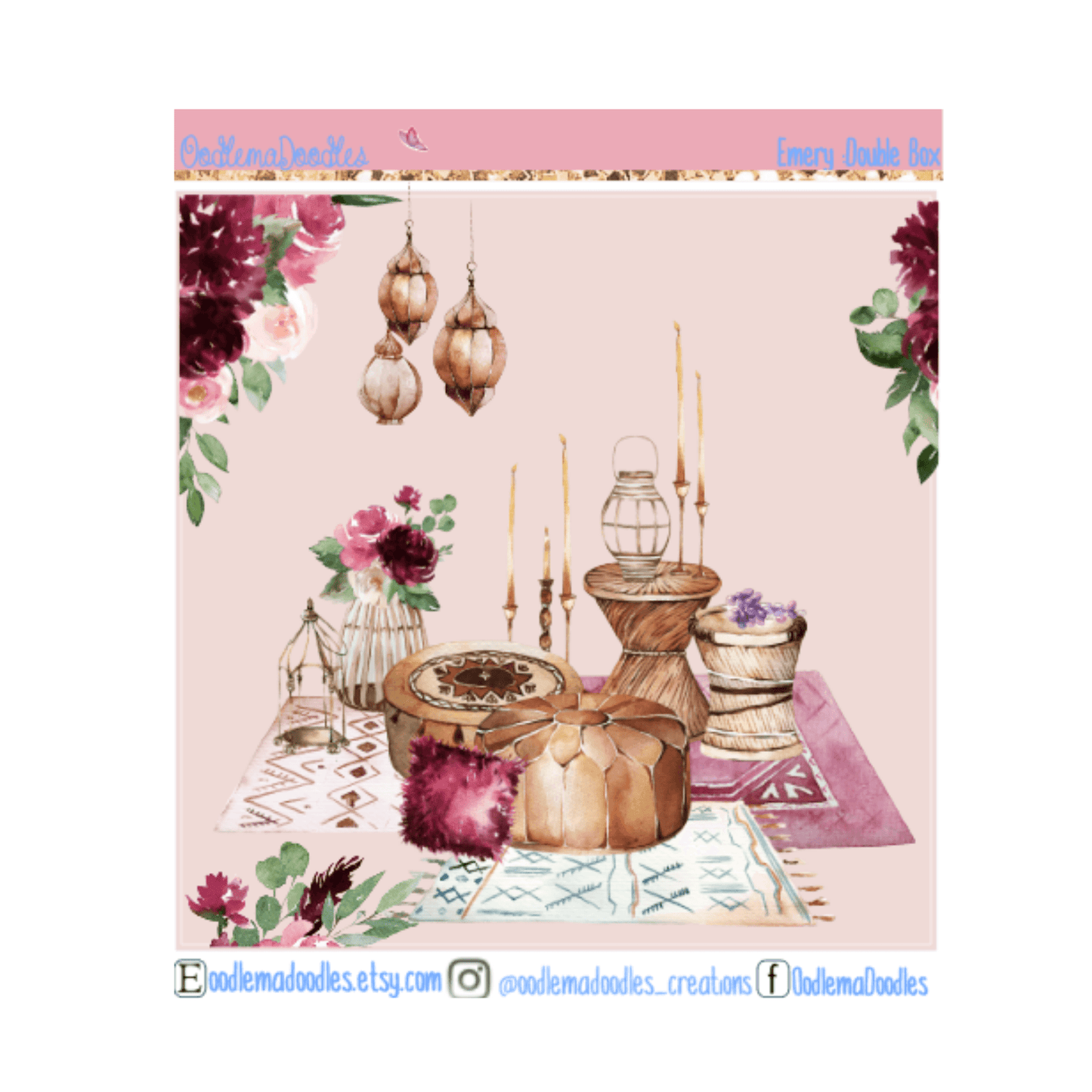 Emery Decorative Double Box Sticker