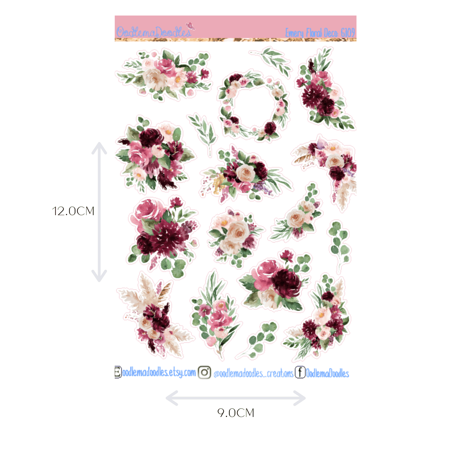 Emery Floral Decorative Stickers
