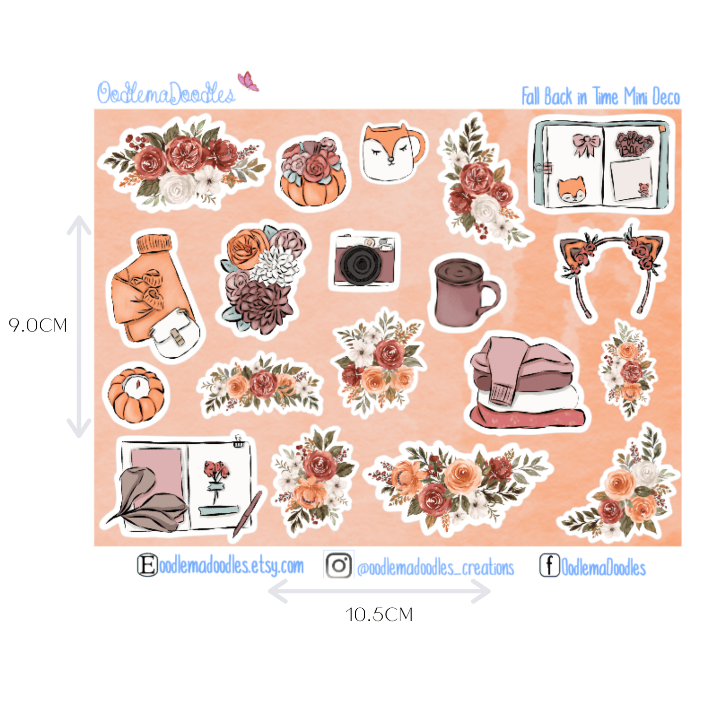 Fall Back in Time Decorative Stickers