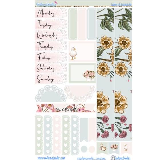 Country Life Essential Planner Sticker Kit - oodlemadoodles