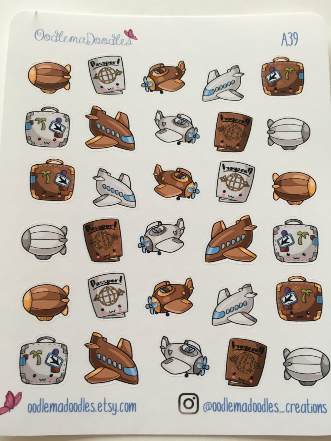 Kawaii Travel Stickers: A39