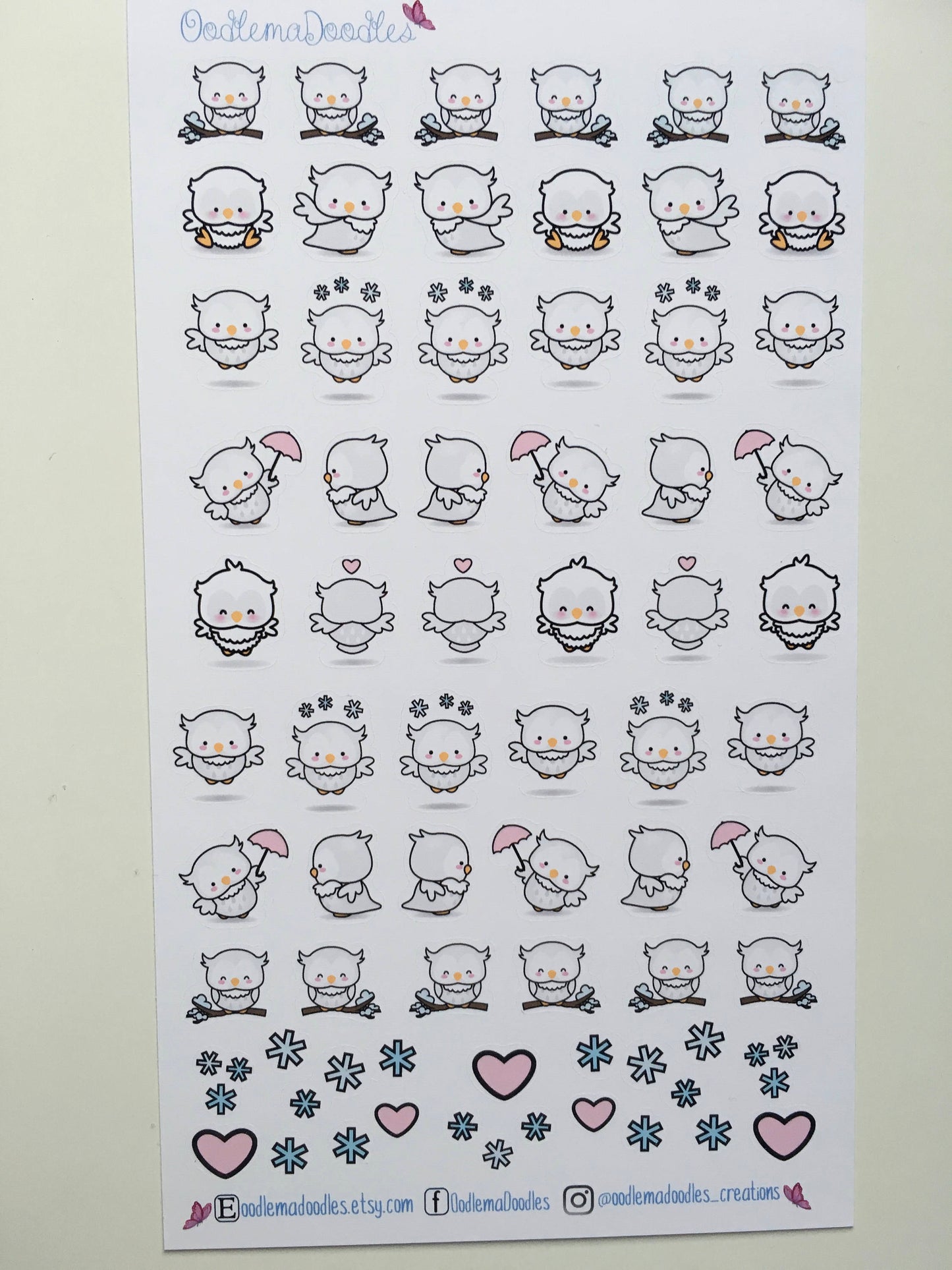 Kawaii Christmas Snowy Owls :