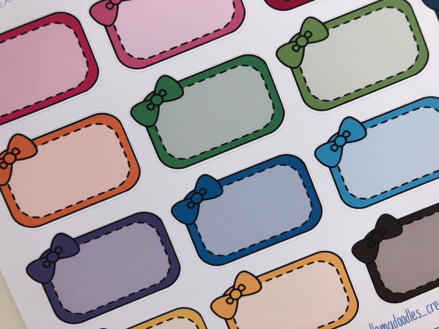 Bow Half Box Stickers - oodlemadoodles