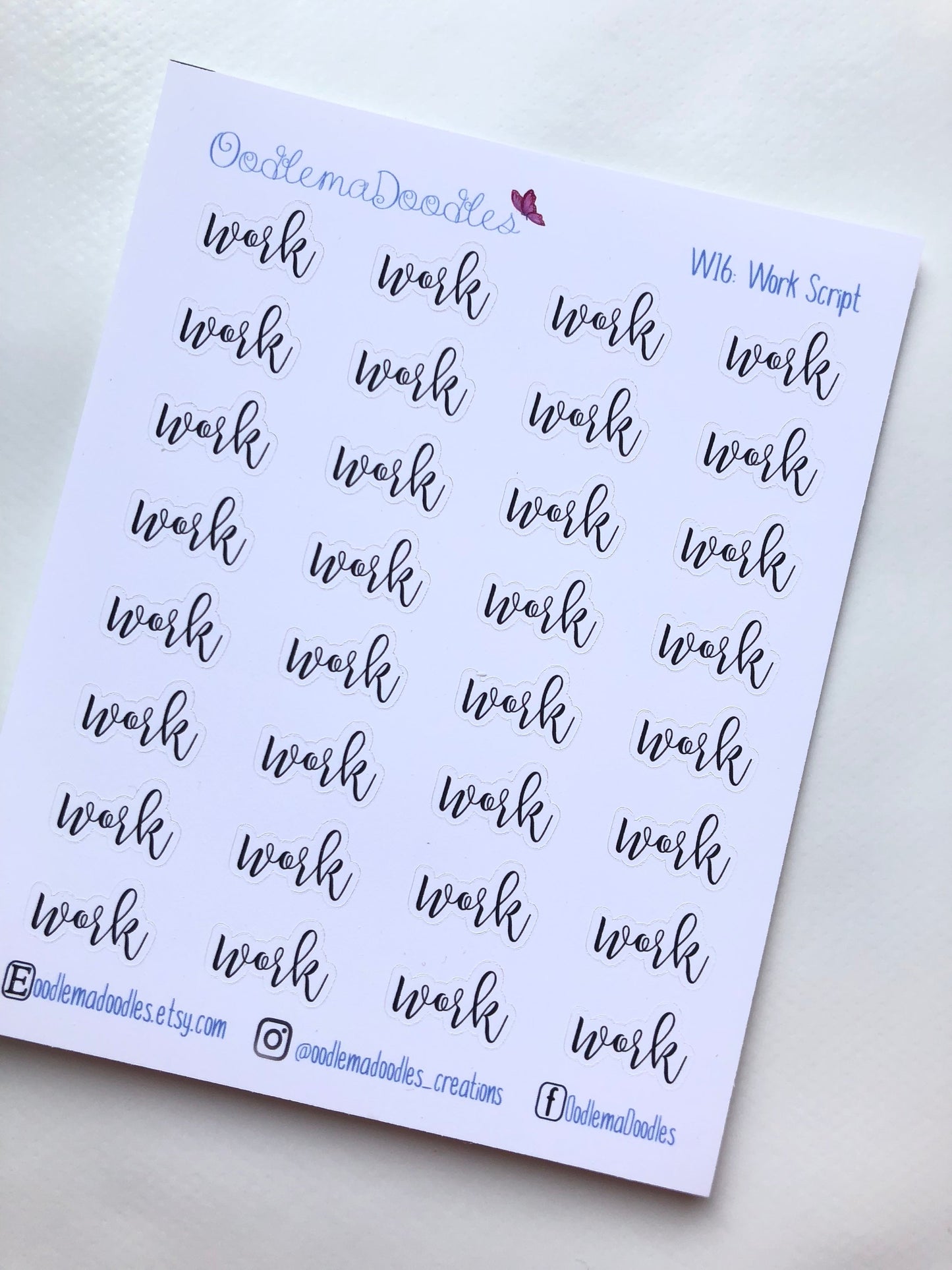 Work Script Stickers