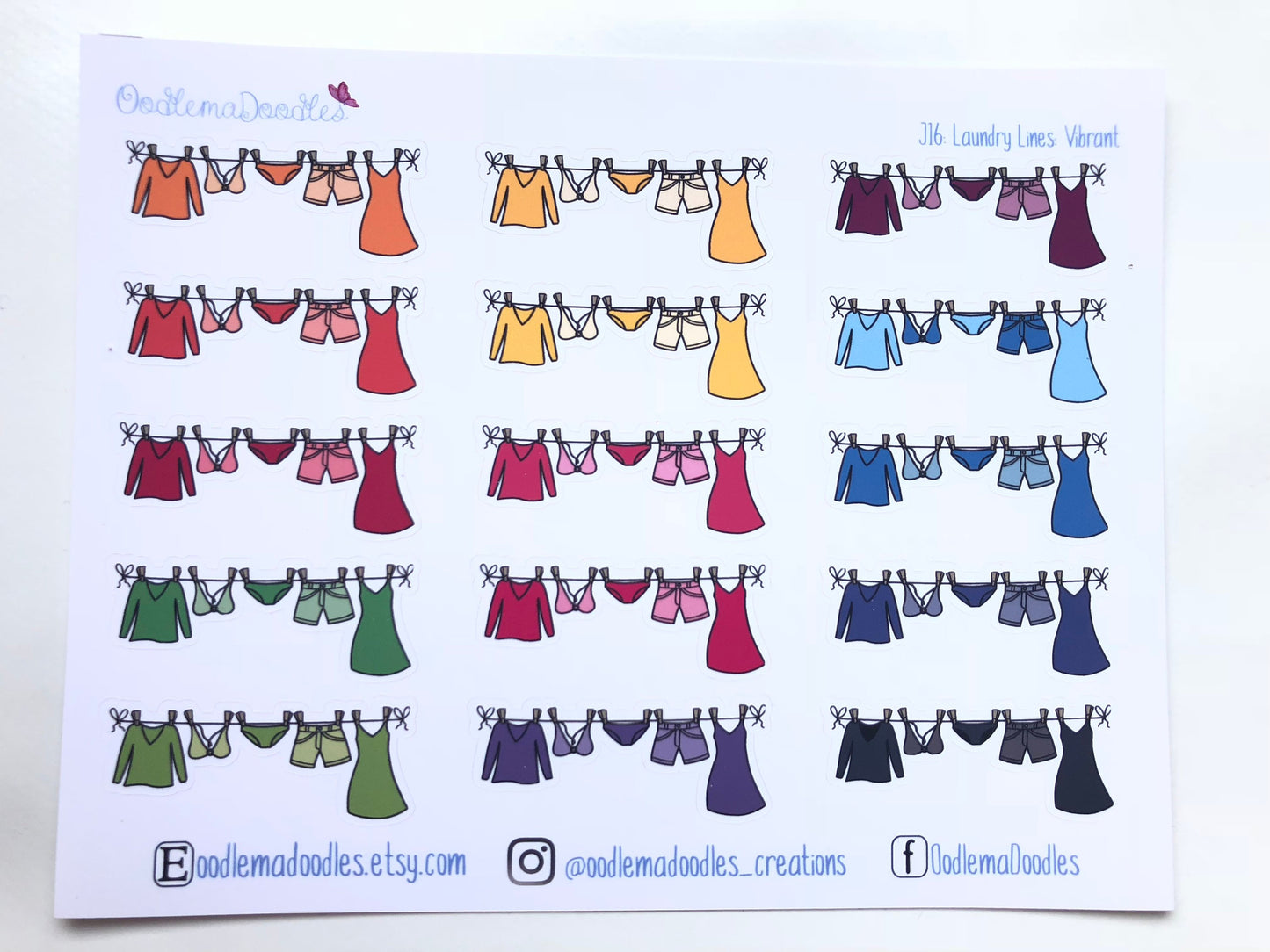 Laundry Line Stickers