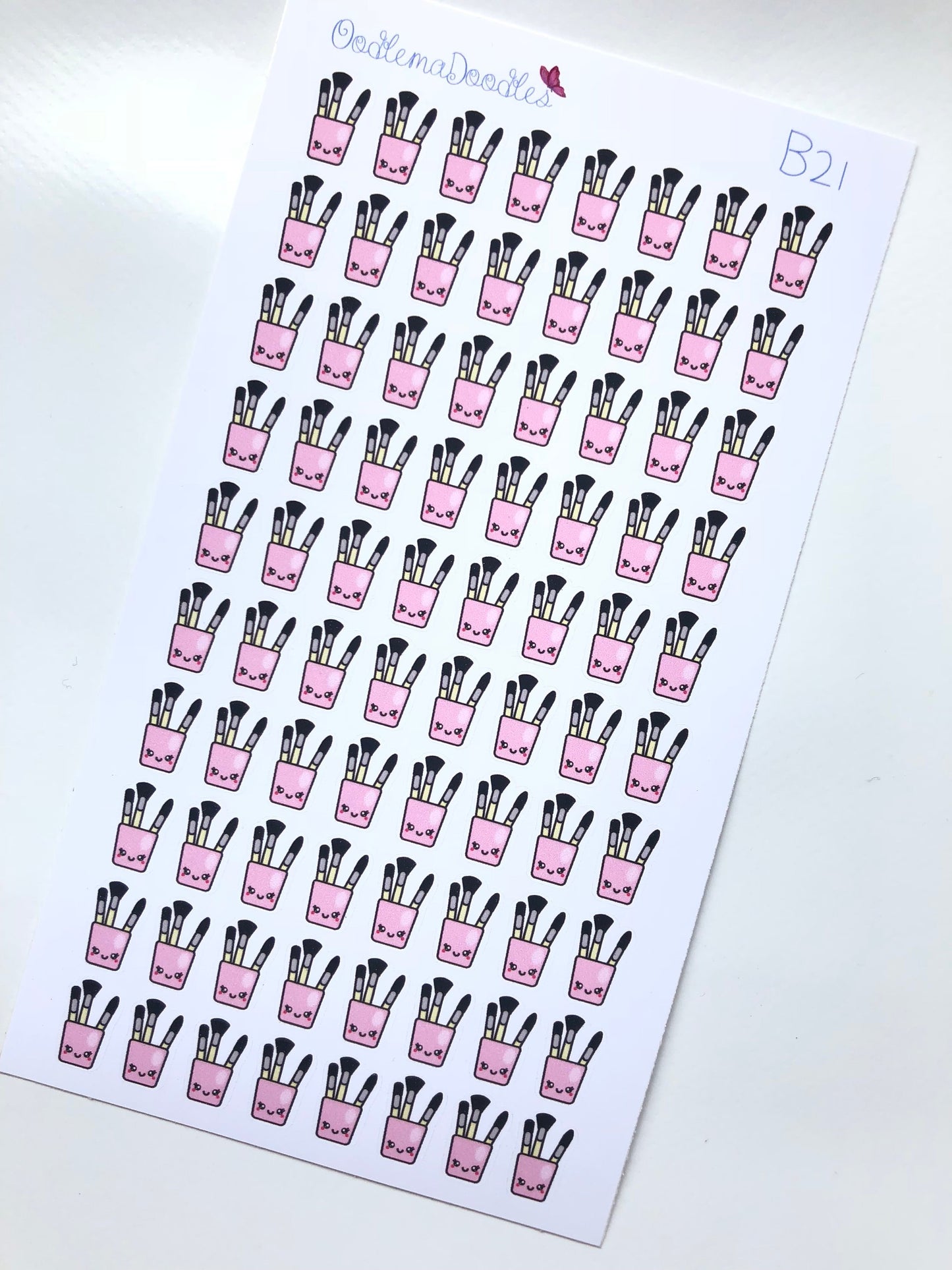 Kawaii Make-up Brush Stickers : B21