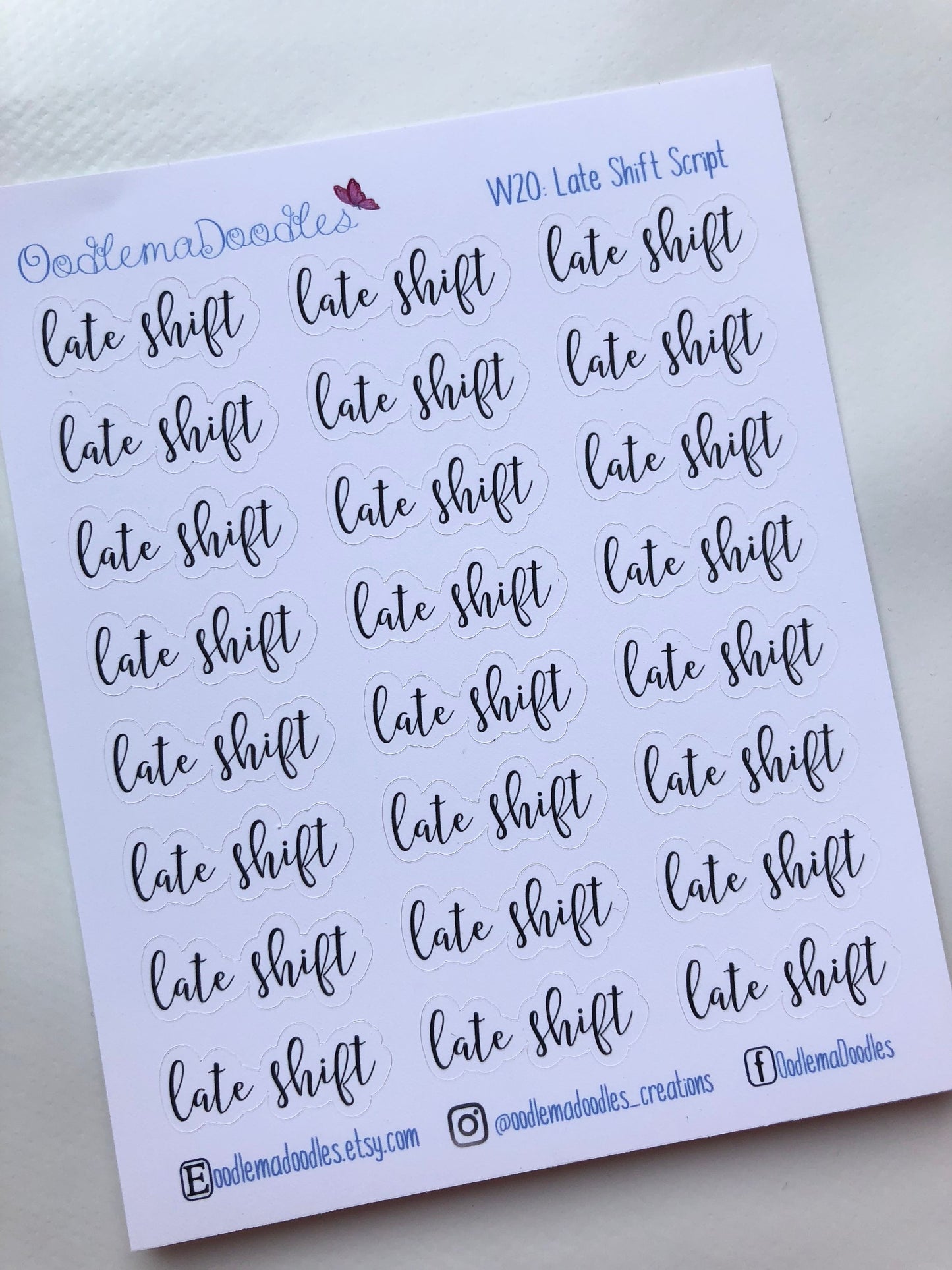 Late Shift Script Stickers