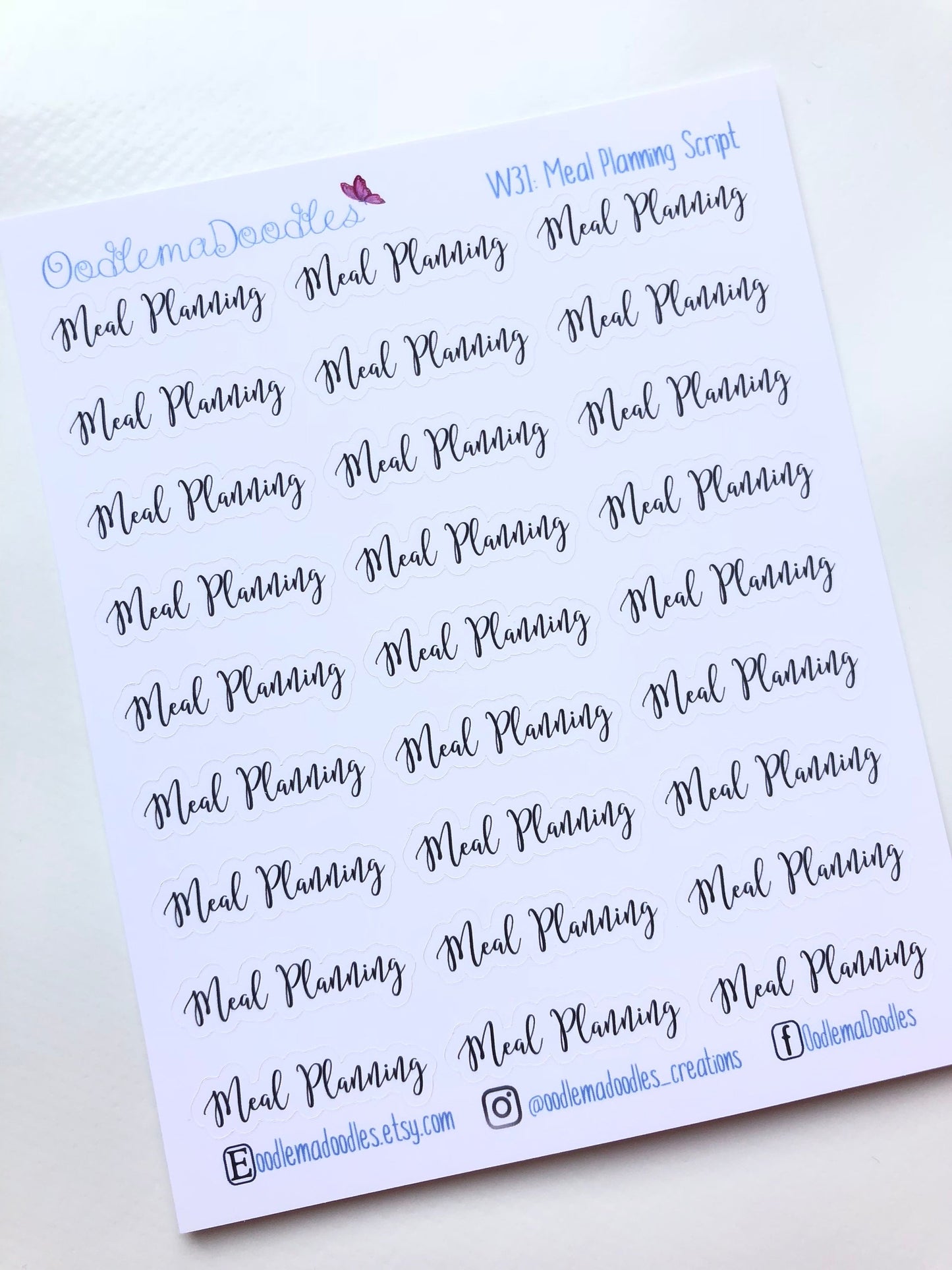 Meal Planning Script Stickers