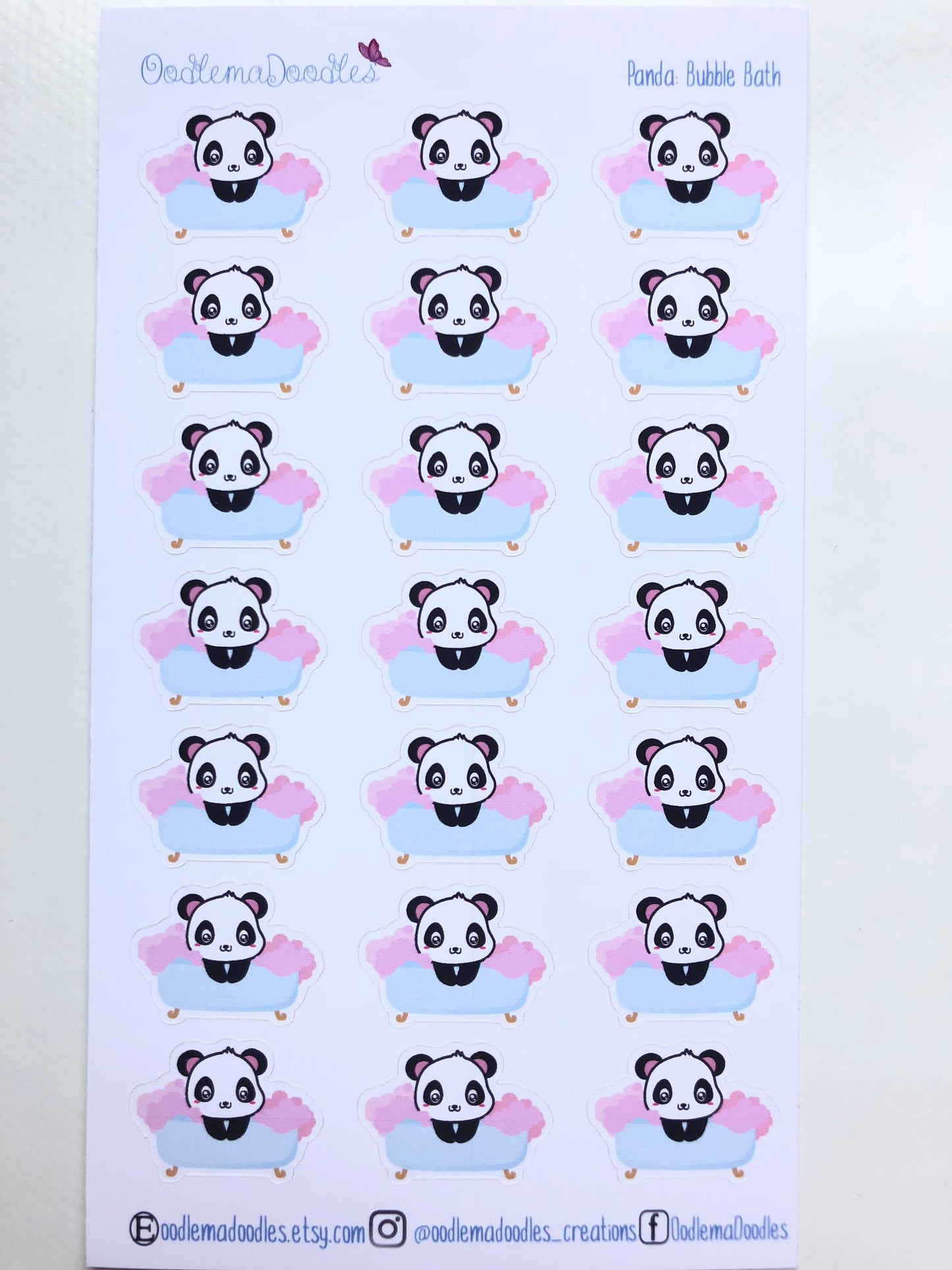Kawaii Panda Bubble Bath Stickers