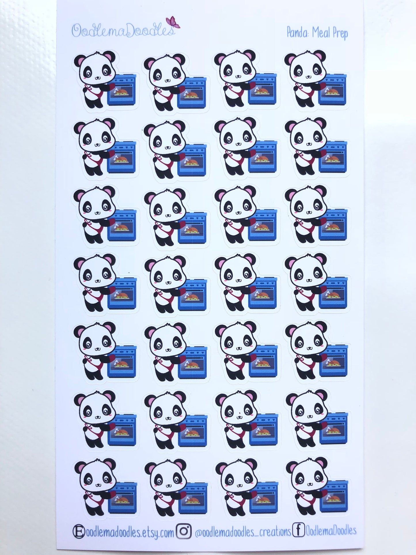 Kawaii Panda Meal Prep Stickers