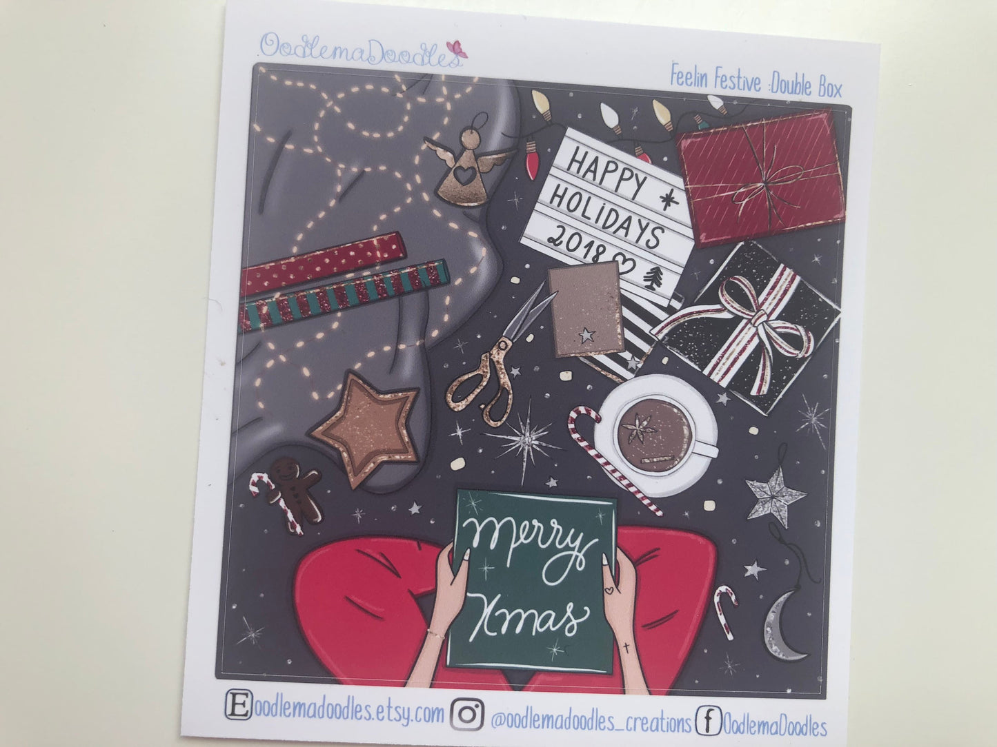 Feelin Festive Decorative Double Box Sticker