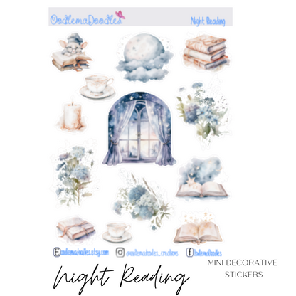 Night Reading Mini Decorative Stickers