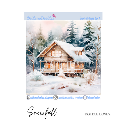 Snowfall Decorative Double Box Sticker