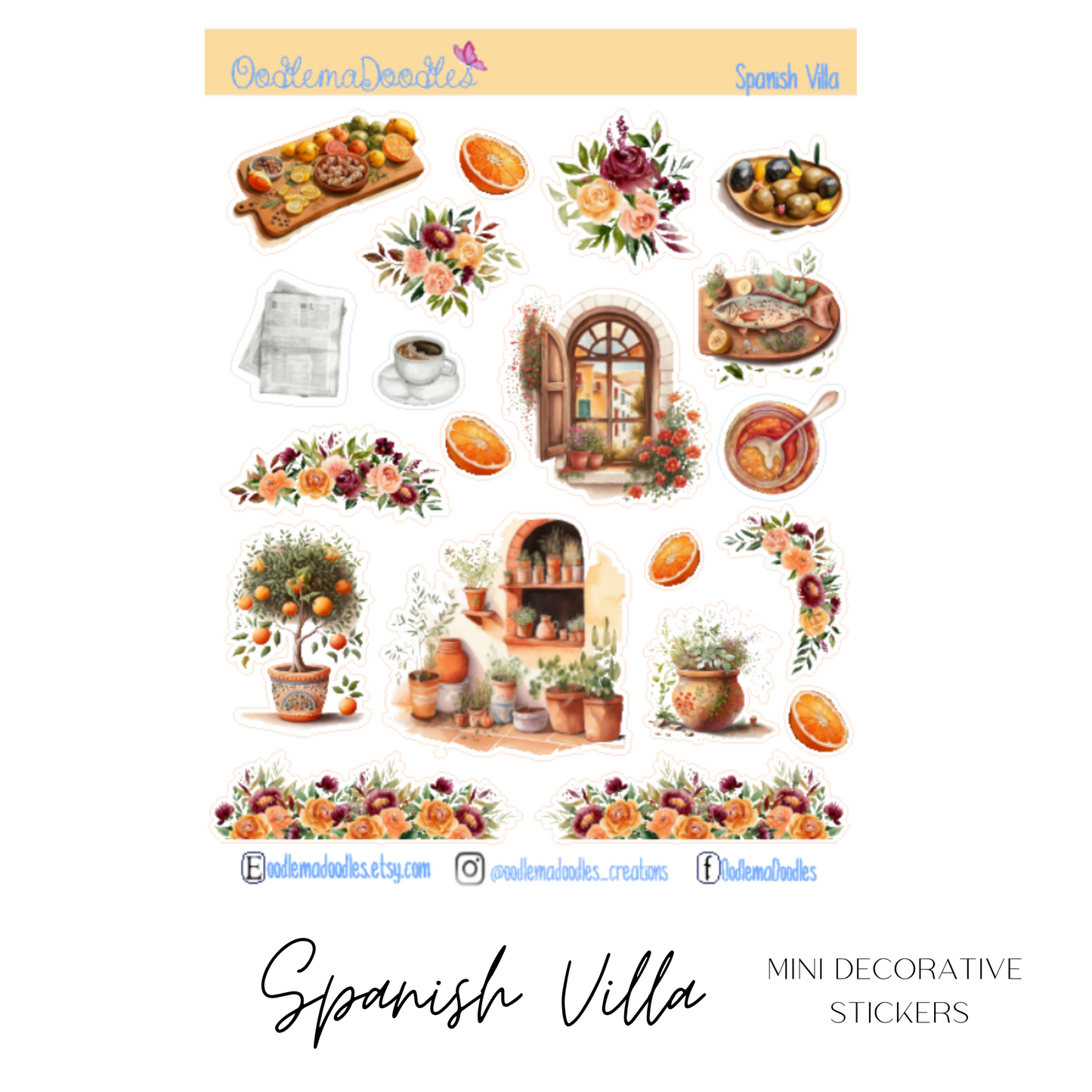 Spanish Villa Mini Decorative Stickers