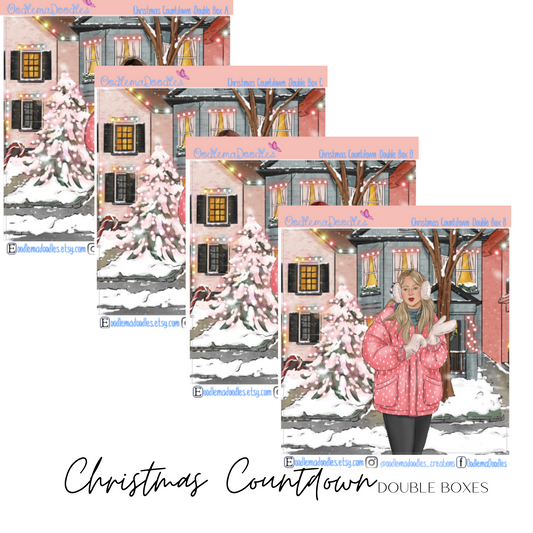 Christmas Countdown Decorative Double Box Sticker