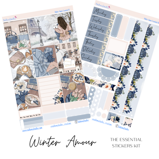 Winter Amour Essential Planner Sticker Kit