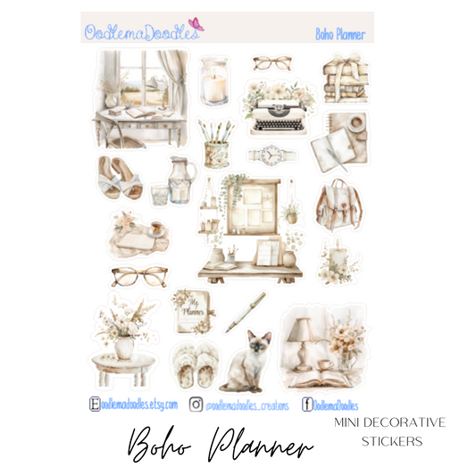 Boho Planner Mini Decorative Stickers