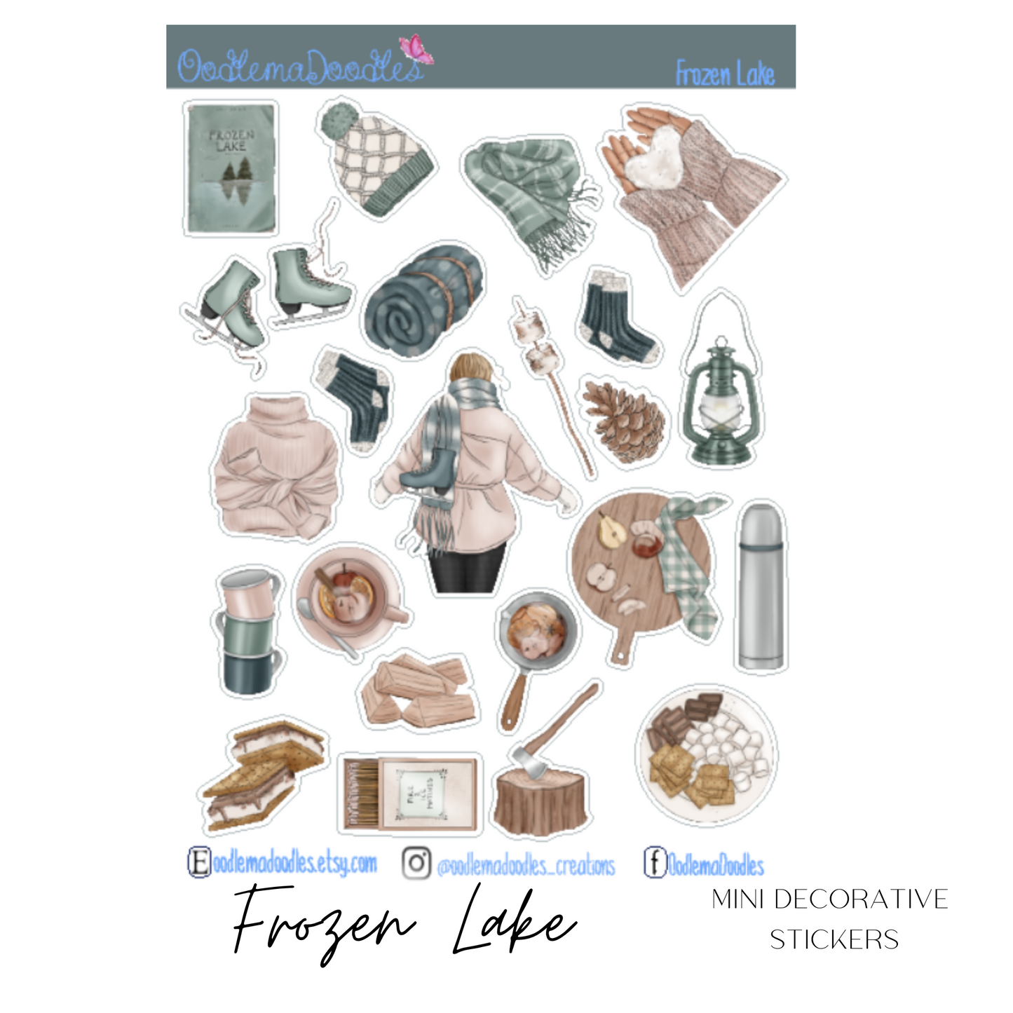 Frozen Lake Mini Decorative Stickers