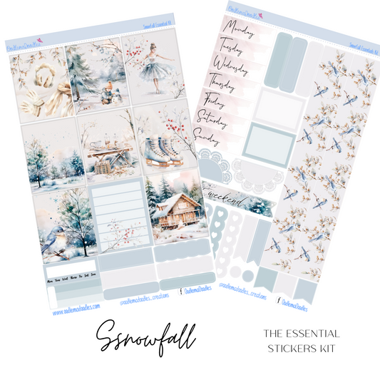 Snowfall Essential Planner Sticker Kit