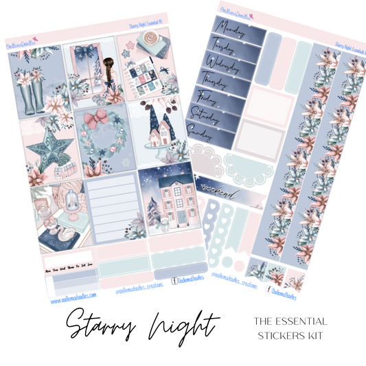 Starry Night Essential Planner Sticker Kit