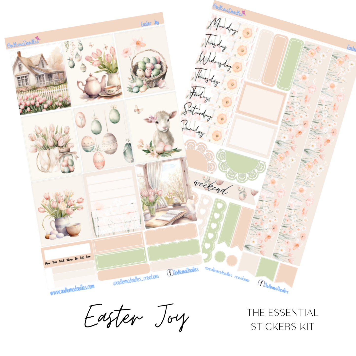 Easter Joy Essential Planner Sticker Kit