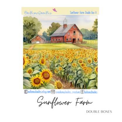 Sunflower Farm Decorative Double Box Sticker