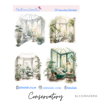 Conservatory Illustration Planner Stickers