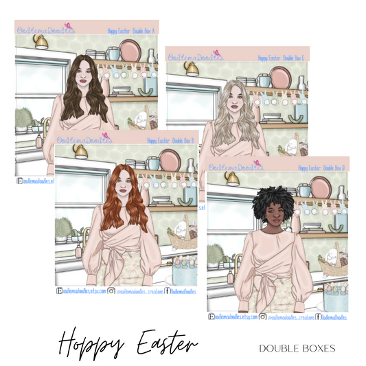 Hoppy Easter Decorative Double Box Sticker