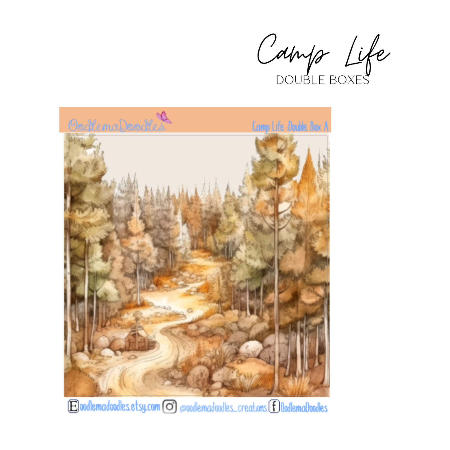 Camp Life Decorative Double Box Sticker