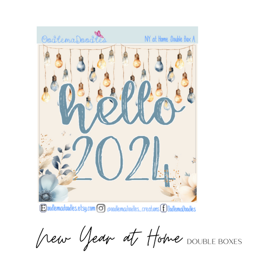 New Year at Home Decorative Double Box Sticker