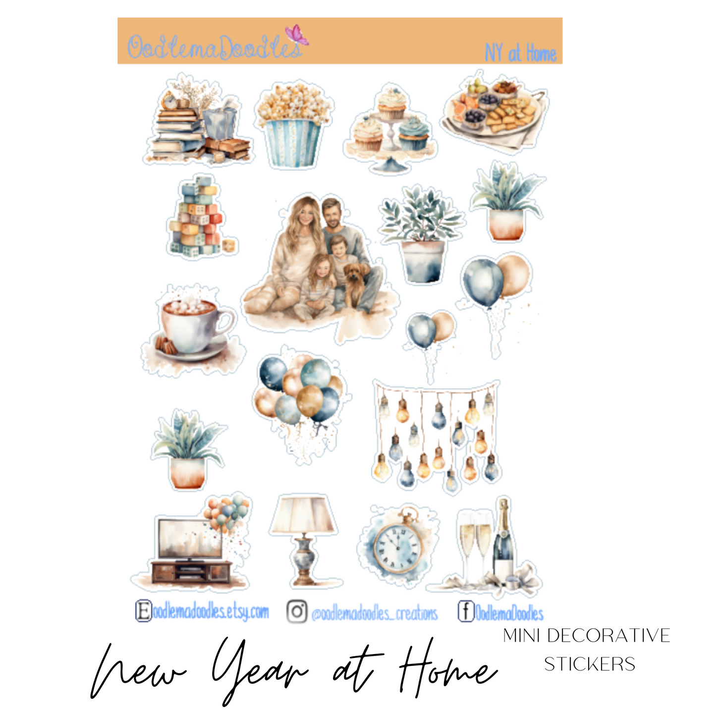 New Year at Home Mini Decorative Stickers