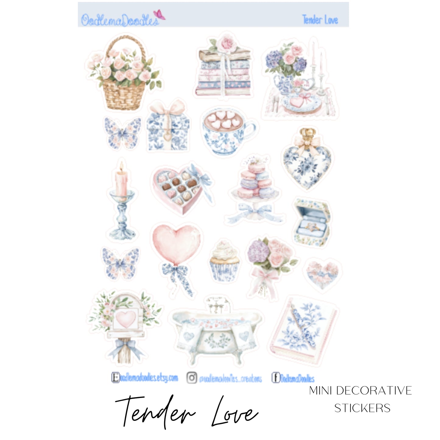 Tender Love Mini Decorative Stickers