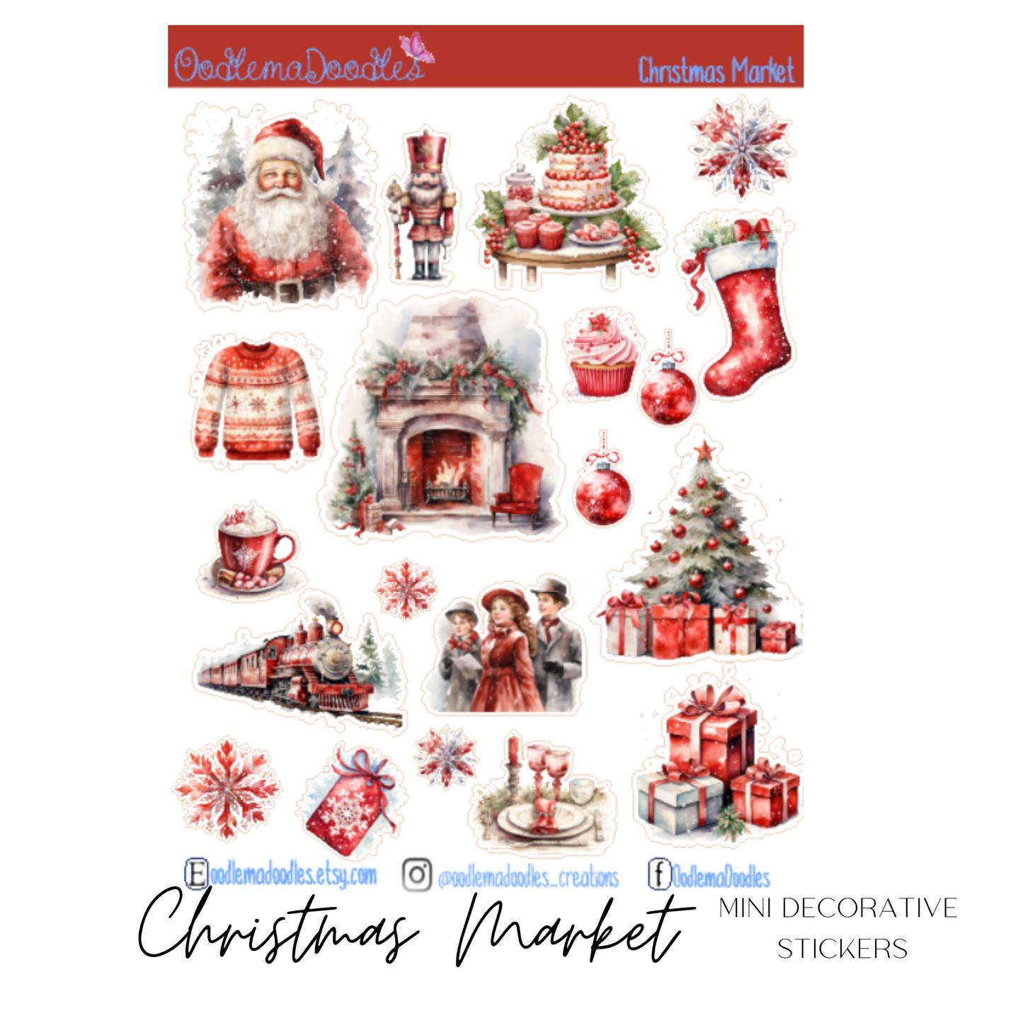 Christmas Market Mini Decorative Stickers