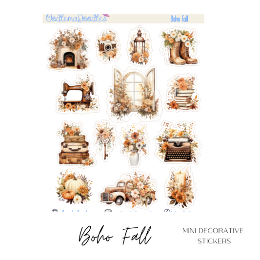 Boho Fall Mini Decorative Stickers