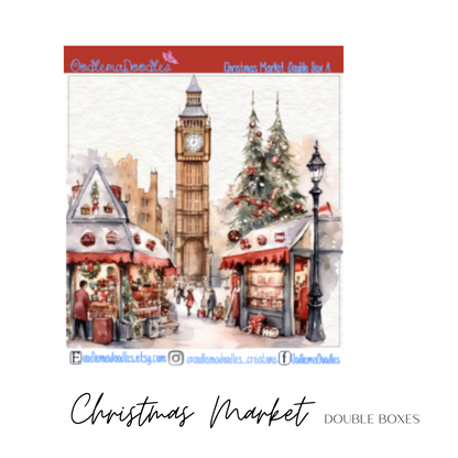 Christmas Market Decorative Double Box Sticker